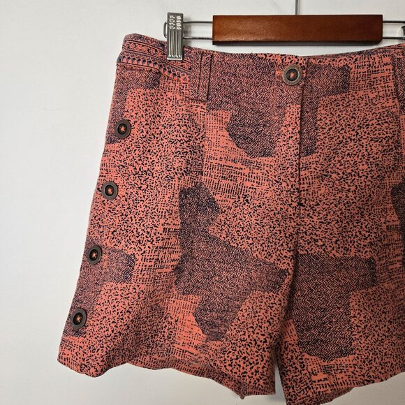 Anthropologie Cartonnier Size 2 Island Hopper Shorts Pink Navy Pattern - Picture 3 of 11